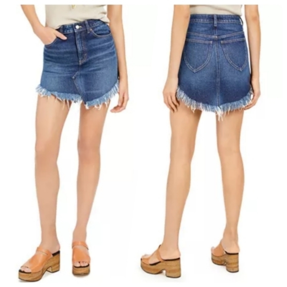 Free people Bailey Solid Denim Mini Skirt
